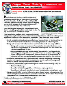 Coffee Break Training - Fire Protection Series - Hazardous Materials:  Transfer Piping at Bulk Tanks