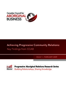 BC Hydro > Progressive Aboriginal Relations (PAR) Report - February 2009
