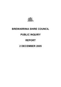 Brewarrina Shire Council Public Inquiry Report - 2 December 2005