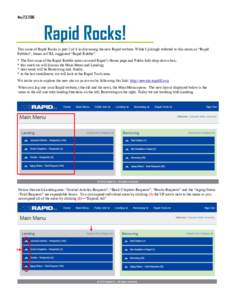 May 23, 2016  Rapid Rocks! This issue of Rapid Rocks is part 2 of 4 in discussing the new Rapid website. While I jokingly referred to this series as “Rapid Pebbles”, James at CRL suggested “Rapid Rubble”. * The f