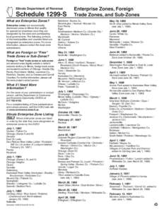 Illinois Department of Revenue  Schedule 1299-S What are Enterprise Zones?  Enterprise Zones, Foreign