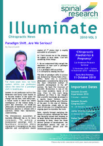 Illuminate  Chiropractic News 2010 VOL 3
