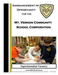 Announcement of Opportunity for the Mt. Vernon Community School Corporation