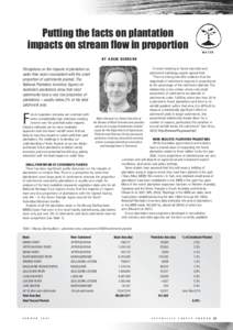 Putting the facts on plantation impacts on stream flow in proportion WATER BY ADAM GERRAND