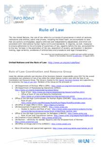 UNRIC Library Backgrounder: Rule of Law