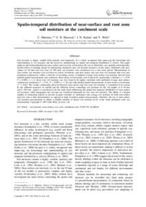 HYDROLOGICAL PROCESSES Hydrol. ProcessPublished online in Wiley InterScience (www.interscience.wiley.com) DOI: hypSpatio-temporal distribution of near-surface and root zone