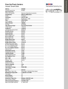 ABS No.	 Panama Canal SI No.	 Suez Canal ID No. Owner and Operator	 Classification	 Builder