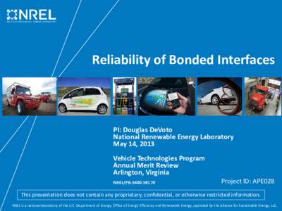 Reliability of Bonded Interfaces (Presentation), NREL (National Renewable Energy Laboratory)