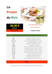 Le Produit du Mois 20,00 €  Cou de Canard Farci