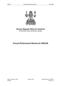 GROS  Annual Performance Review April 2007