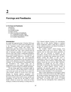 2 Forcings and Feedbacks 2. Forcings and Feedbacks Introduction 2.1 Aerosols