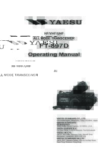 HF/VHF/UHF ALL MODE TRANSCEIVER FT-897D Operating Manual