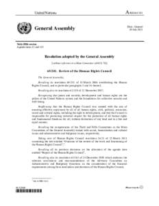 United Nations  A/RES[removed]Distr.: General 20 July 2011