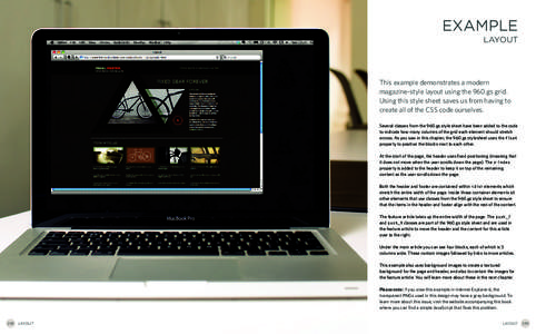 Example LAYOUT This example demonstrates a modern magazine-style layout using the 960.gs grid. Using this style sheet saves us from having to