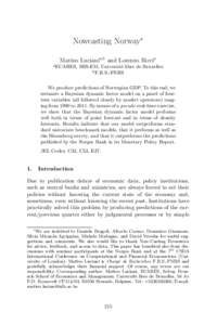 Statistical forecasting / Economic forecasting / Nowcasting / Macroeconomics / Vector autoregression / Macroeconomic model / Economic model / Regression analysis / Forecasting / Statistics / Econometrics / Time series analysis