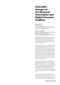 InformAll – changes at the Research Information and Digital Literacies Coalition