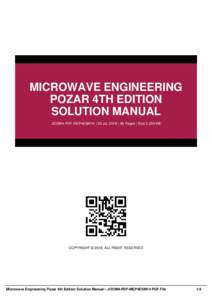 MICROWAVE ENGINEERING POZAR 4TH EDITION SOLUTION MANUAL JOOM4-PDF-MEP4ESM14 | 25 Jul, 2016 | 58 Pages | Size 2,200 KB  COPYRIGHT © 2016, ALL RIGHT RESERVED