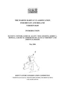The Marine Habitat Classification for Britain and Ireland. VersionIntroductory Text.