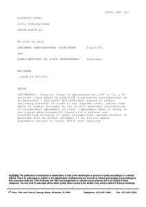 [2006] QDC 123 DISTRICT COURT CIVIL JURISDICTION JUDGE ROBIN QC  No 2555 of 2005