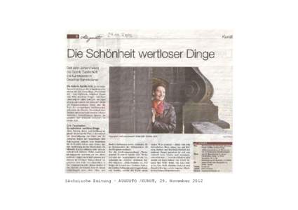 Sächsische Zeitung – AUGUSTO /KUNST, 29. November 2012   