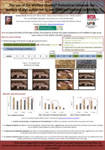 The use of the Welfare Quality® Protocol to compare the welfare of pigs subjected to two different housing conditions Carreras, Ricard1, Mainau, Eva1,2, Moles, Xènia1, Dalmau, Antoni1,Manteca, Xavier2 , Velarde, Antoni