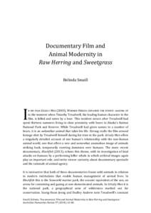 Documentary Film and Animal Modernity in Raw Herring and Sweetgrass Belinda Smaill  I