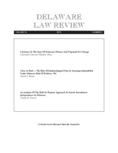 DELAWARE LAW REVIEW VOLUME[removed]