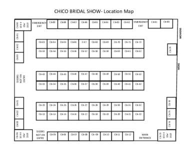 CHICO BRIDAL SHOW- Location Map CB-87 CB-86  CB-85