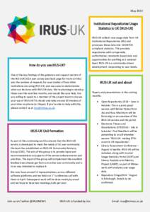 MayInstitutional Repositories Usage Statistics in UK (IRUS-UK)  How do you use IRUS-UK?