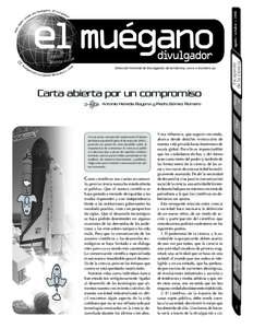 2002 agosto / octubre Dirección General de Divulgación de la Ciencia UNAM • Número  Carta abierta por un compromiso Antonio Heredia Bayona y Pedro Gómez Romero