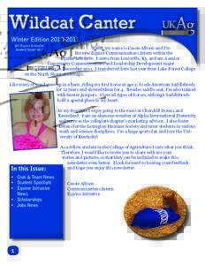 Wildcat Canter Winter Edition[removed]UK Equine Initiative Student Newsletter  Hello, my name is Cassie Allison and I’m