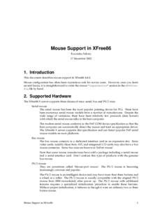 Mouse Support in XFree86 Kazutaka Yokota 17 DecemberIntroduction This document describes mouse support in XFree86 4.4.0.