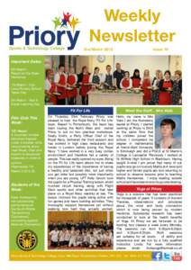 Weekly Newsletter 2nd March 2012				  Issue 19