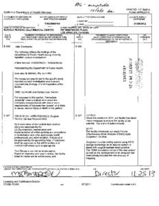 PRINTED: [removed]FORM APPROVED California Deoartment of Health Services STATEMENT OF DEFICIENCIES AND PLAN OF CORRECTION