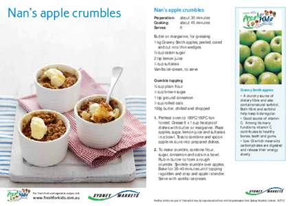 Nan’s apple crumbles  Nan’s apple crumbles Preparation: Cooking: Serves: