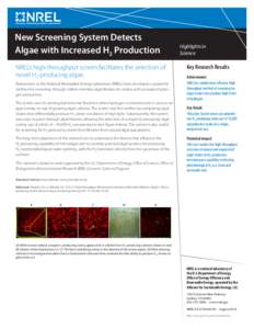 Golden /  Colorado / National Renewable Energy Laboratory / United States Department of Energy National Laboratories / H2 / Water splitting / Algae / Hydrogen production / Energy / Battelle Memorial Institute