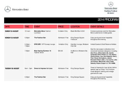 2014 PROGRAM DATE TIME  EVENT