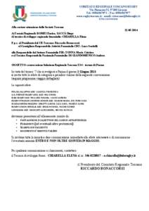 COMITATO REGIONALE TOSCANO RUGBY Via Piemonte 52, 57100 Livorno Tel.: [removed] – Fax: [removed]