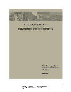 The Canadian Register Of Historic Places  Documentation Standards Handbook