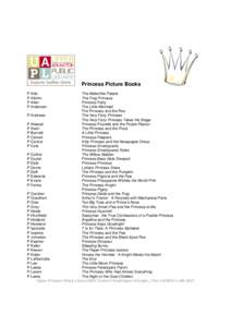 Princesses Picture Booklist