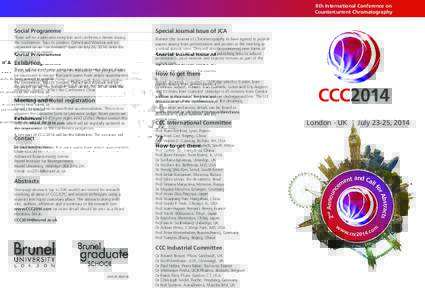 8th International Conference on Countercurrent Chromatography Social Programme  Special Journal Issue of JCA