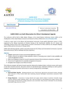 Economic Commission for Africa  AARSE[removed]International Conference of the African Association of Remote Sensing of the Environment (AARSE) th