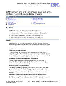 IBM Europe, Middle East, and Africa Software Announcement ZP11-0105, dated April 5, 2011