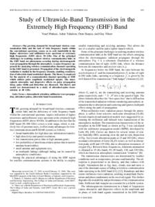 IEEE TRANSACTIONS ON ANTENNAS AND PROPAGATION, VOL. 52, NO. 11, NOVEMBERStudy of Ultrawide-Band Transmission in the Extremely High Frequency (EHF) Band