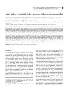 Journal of Exposure Science and Environmental Epidemiology[removed], 299–311 r 2008 Nature Publishing Group All rights reserved[removed]/$30.00 www.nature.com/jes  A new method of longitudinal diary assembly for h