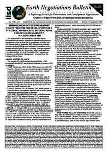 iisd Vol. 15 No. 118 Earth Negotiations Bulletin  SAICM-3