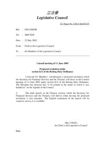 立法會 Legislative Council LC Paper No. CB[removed]Ref.  : CB(3)/M/OR