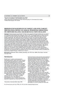 Regions of New Zealand / Rodenticides / Hauraki Gulf / Rabbits and hares / Brodifacoum / Sodium fluoroacetate / Breaksea Island /  New Zealand / Motuihe Island / Feral cat / Fauna of Europe / Zoology / Island restoration