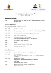 Bologna meeting Draft Programme