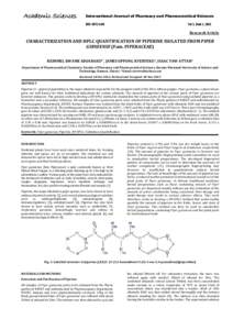 Academic Sciences  International Journal of Pharmacy and Pharmaceutical Sciences ISSNVol 5, Issue 1, 2013